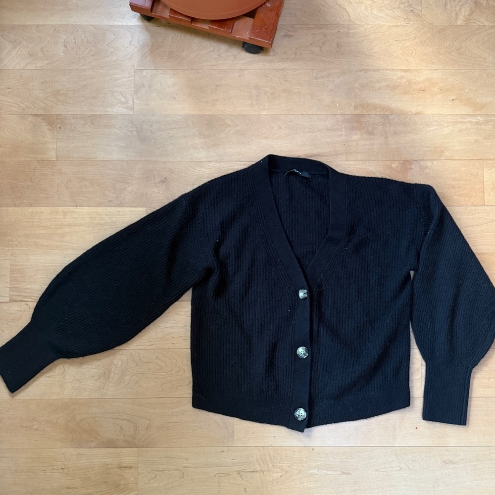Quince Black Women's Cardigan with Buttons